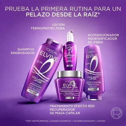 Rutina Elvive Colágeno con shampoo para cabello fino y sin volumen
