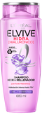 Packshot Shampoo Elvive morado con ácido hialurónico