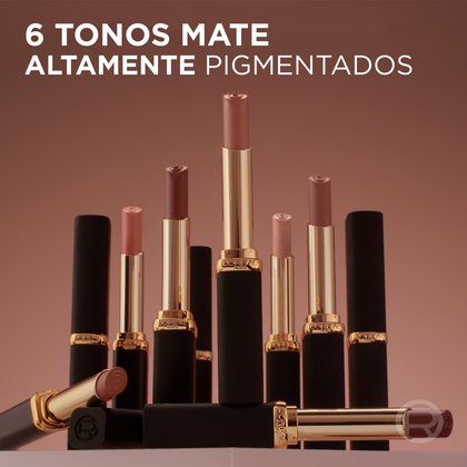 6 tonos mate altamente pigmentados. Le nude resilient 105.