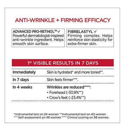 Cuidado facial Foto del dorso del envase de la crema diurna de textura ligera Revitalift