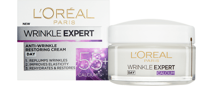 Foto del frente del envase de la crema rejuvenecedora 55 diurna Wrinkle Expert